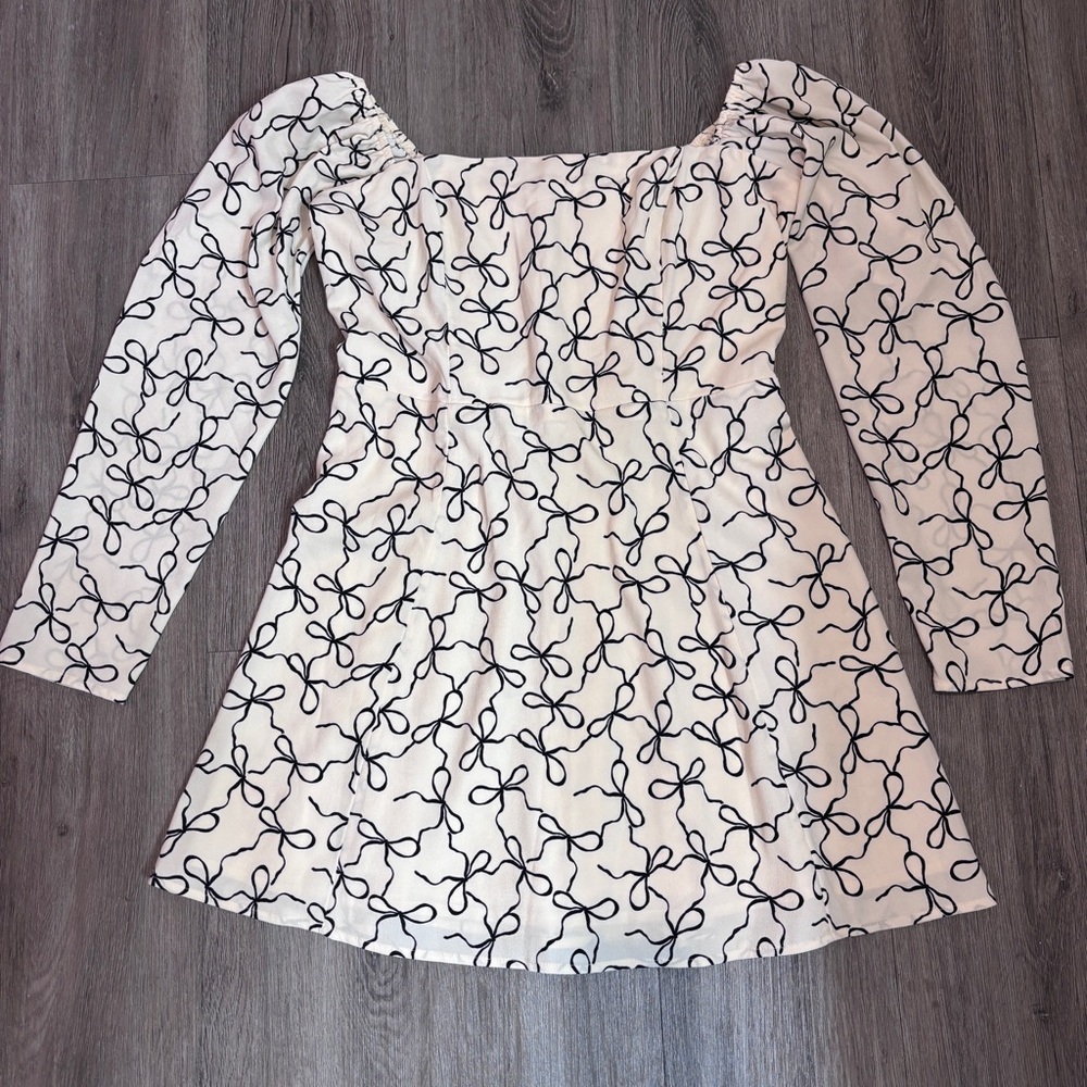 White Dress with Black Pattern